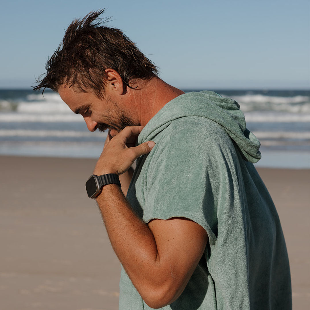 Adult Hooded Towel Poncho | Sage Green