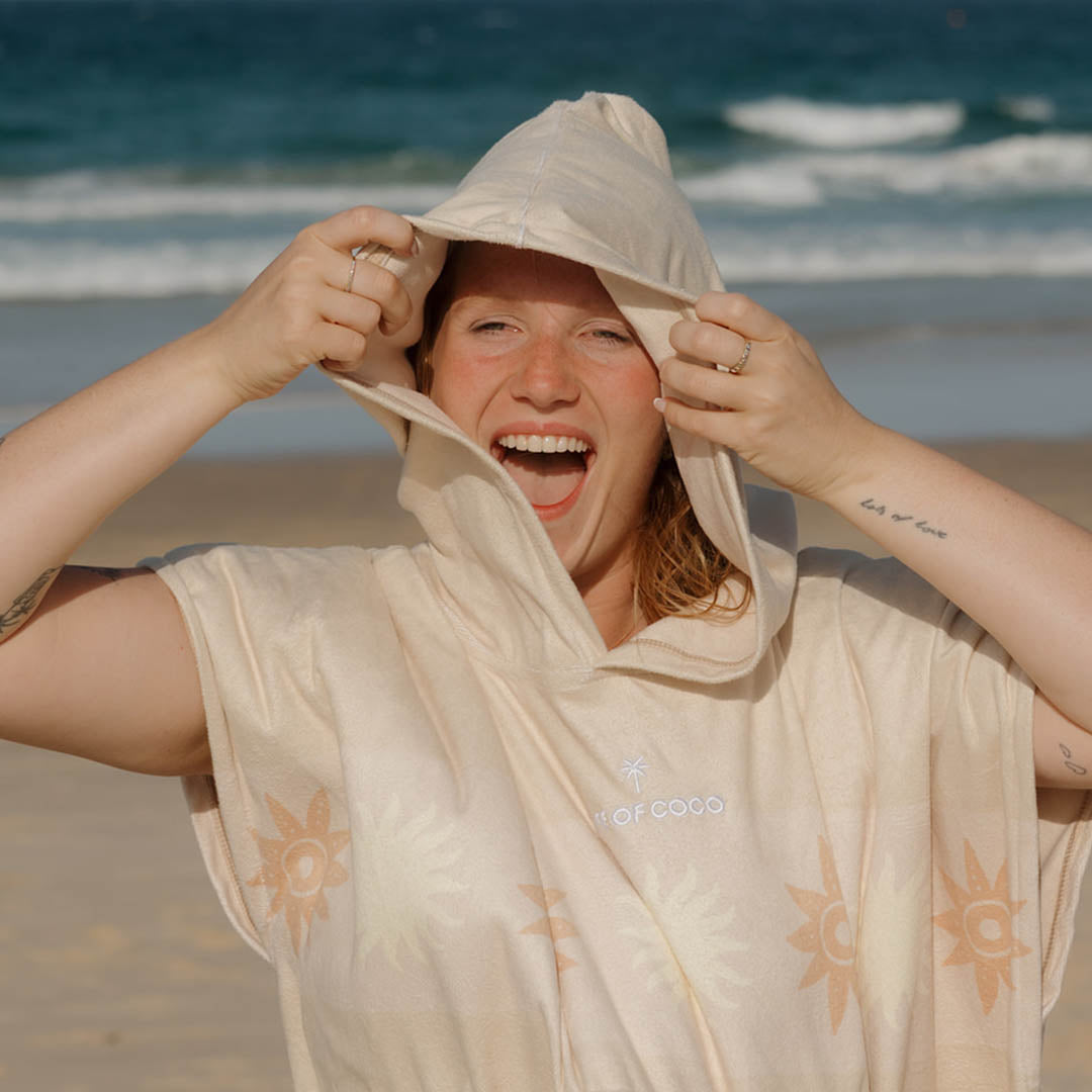 Adult Hooded Towel Poncho Sun Warm Comfortable