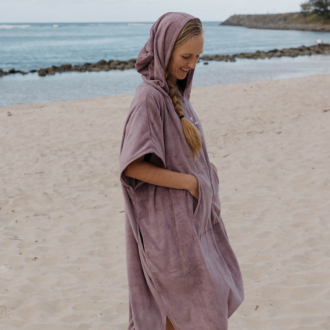 Adult Hooded Towel Poncho | Purple