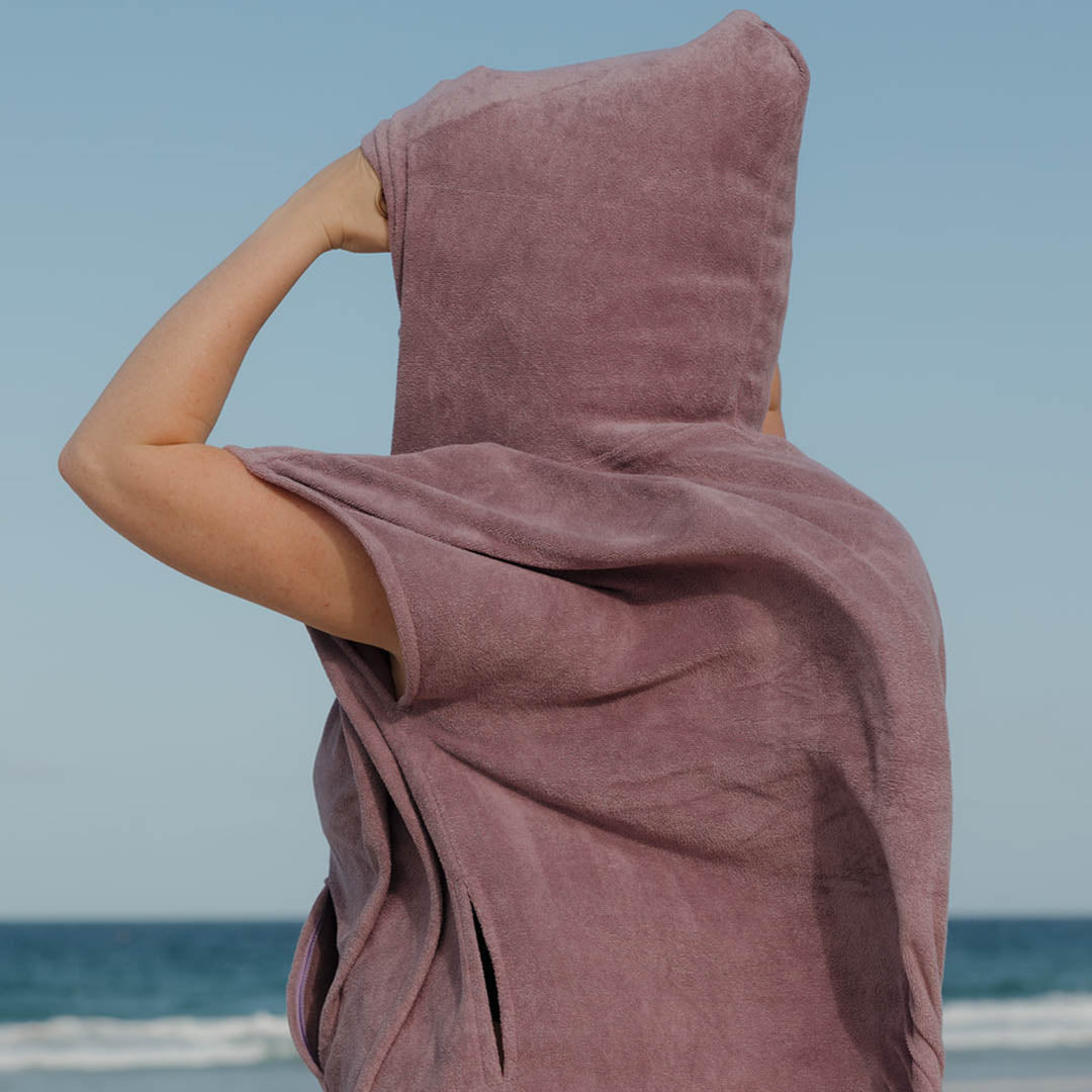 Adult Hooded Towel Poncho | Purple