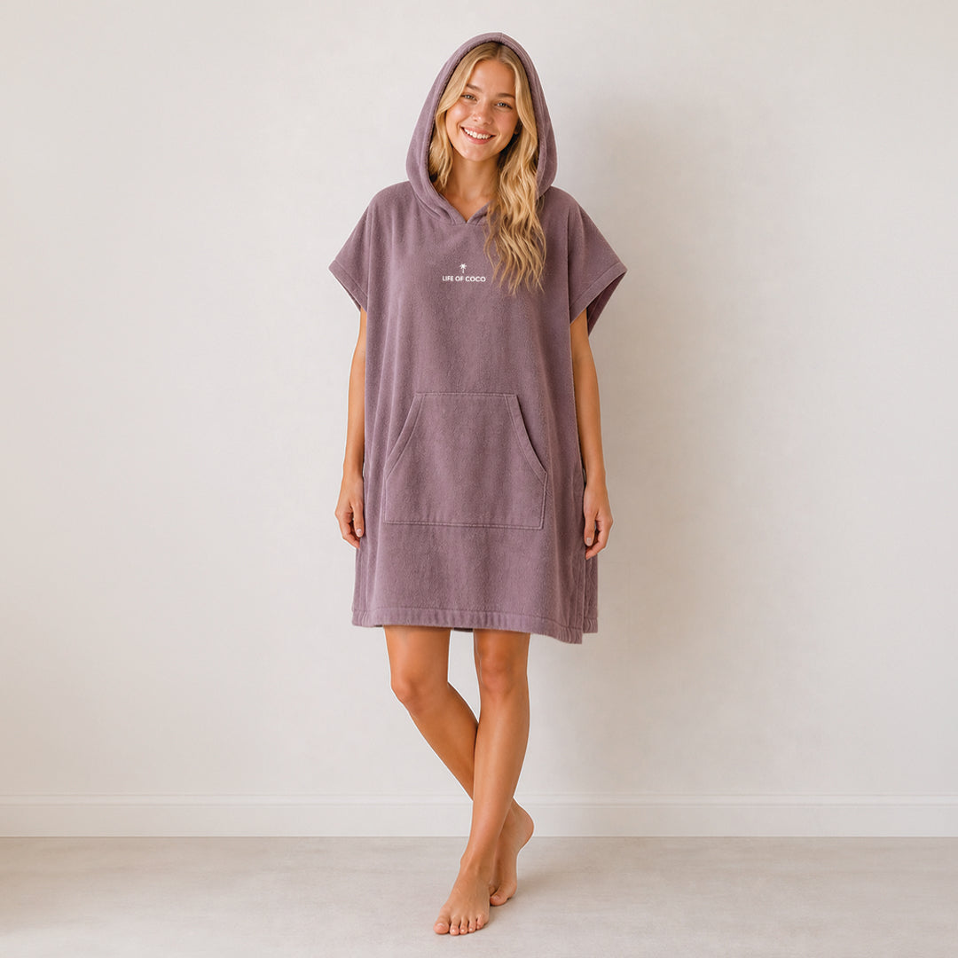 Teen Hooded Towel Poncho | Purple