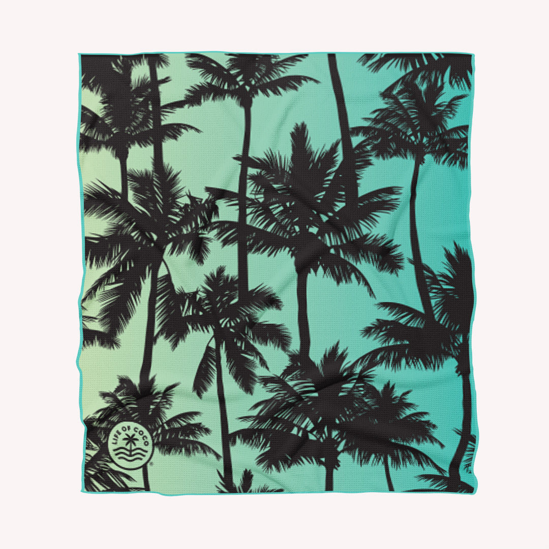 Miami Palm Trees Sand Free Beach Towel