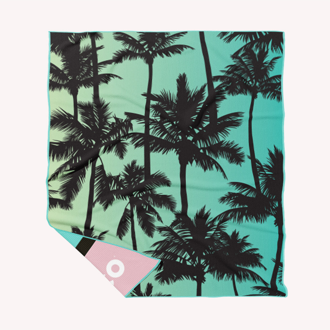 Miami Palm Trees Double Sand-free Beach Towel
