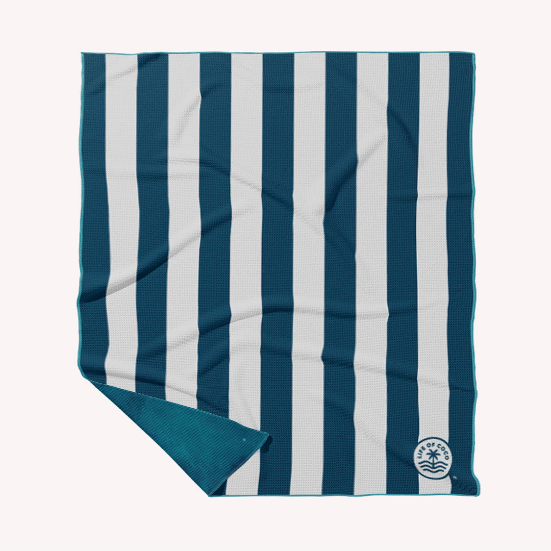 Double Sand Free Beach Towel With Santorini Stripes