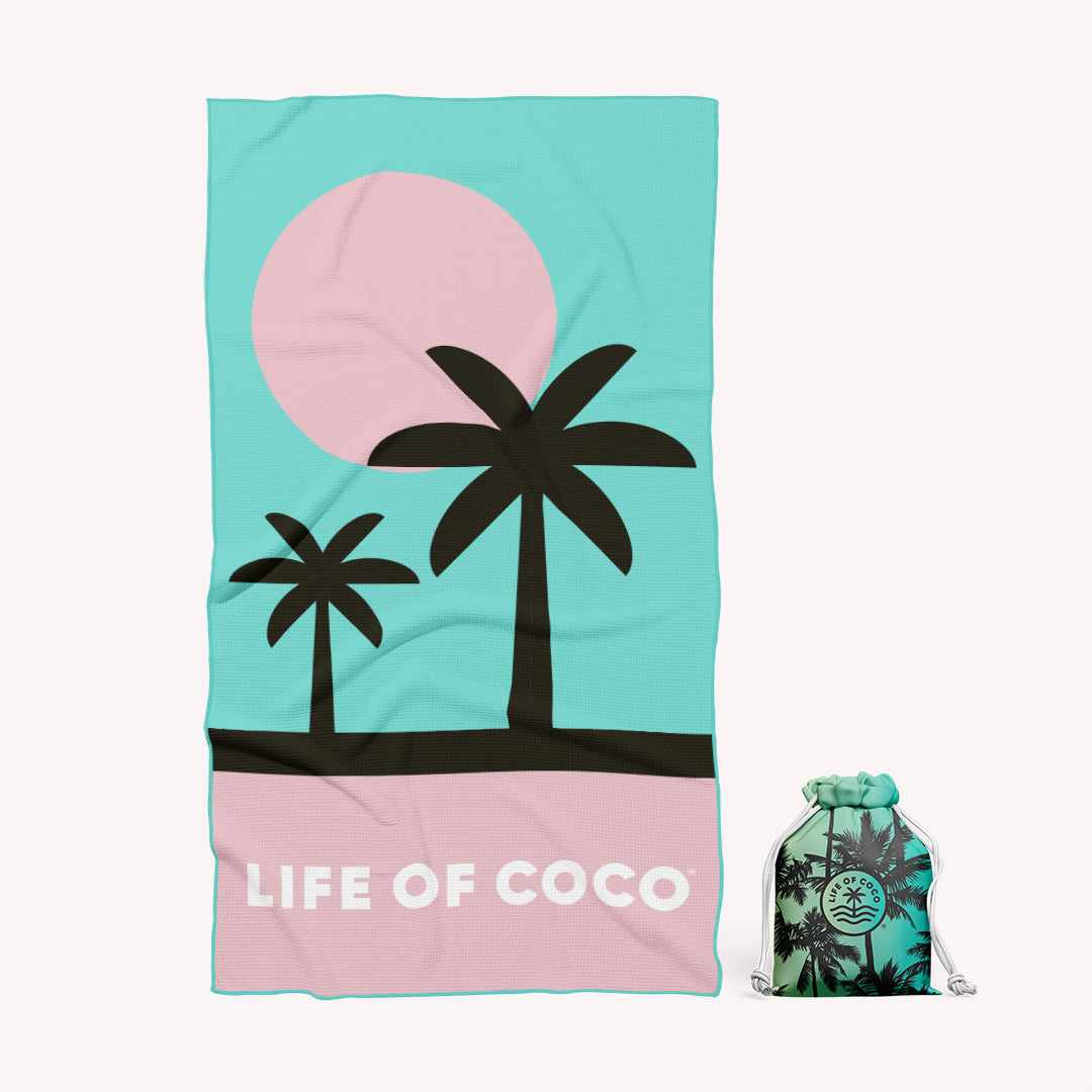 Miami Palm trees sand free beach towel