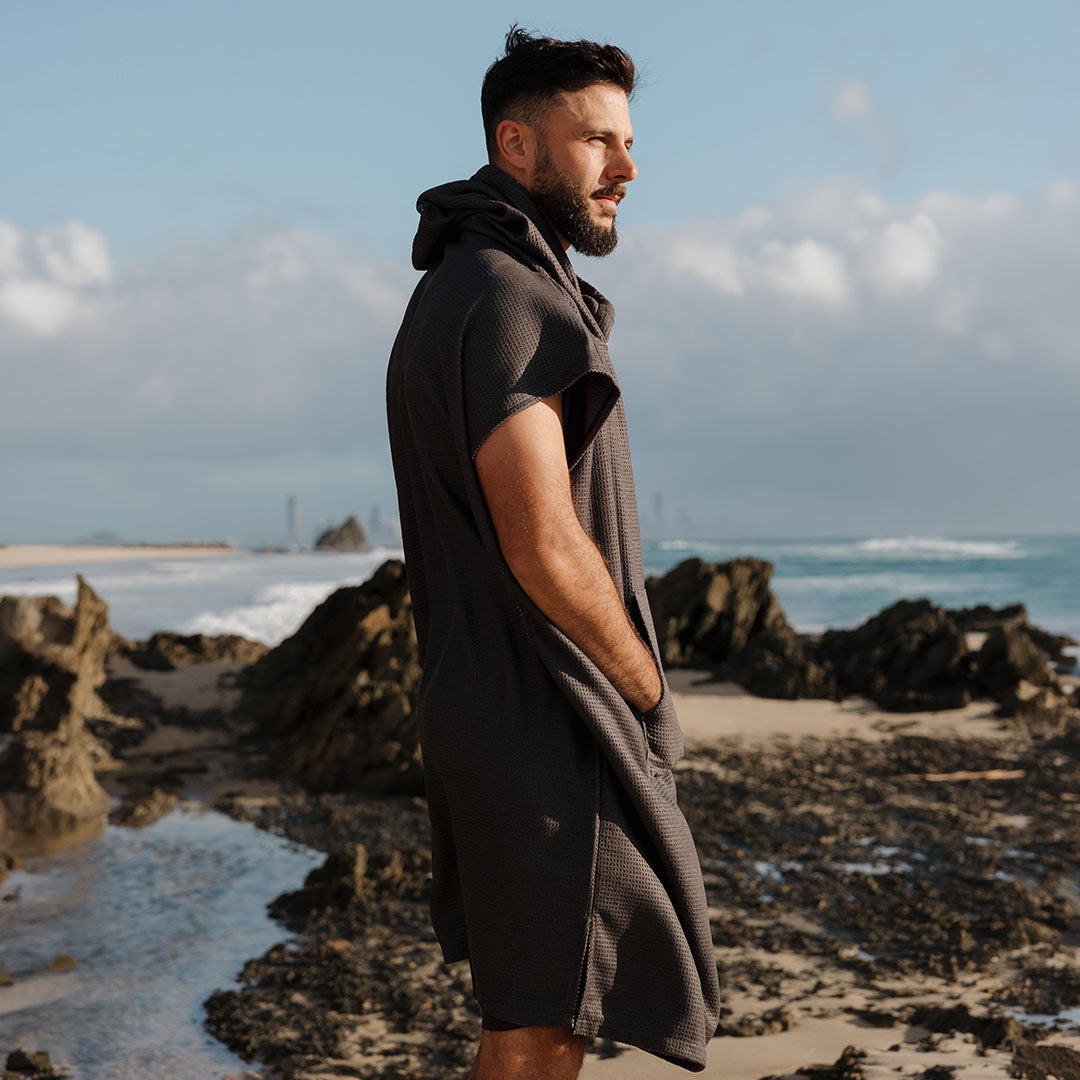 PRE ORDER Sand Free Adult Hooded Towel | Black