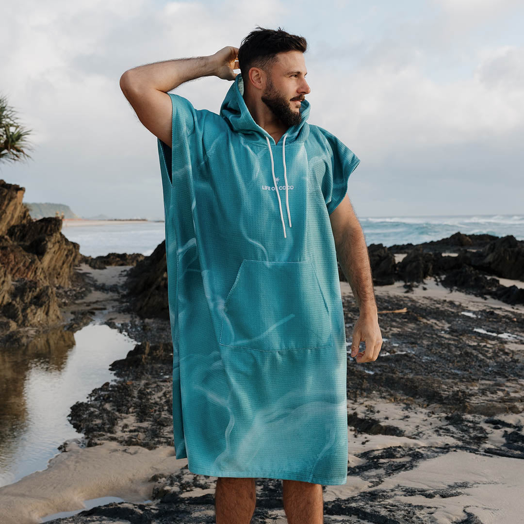 PRE ORDER Sand Free Adult Hooded Towel | Manta Green