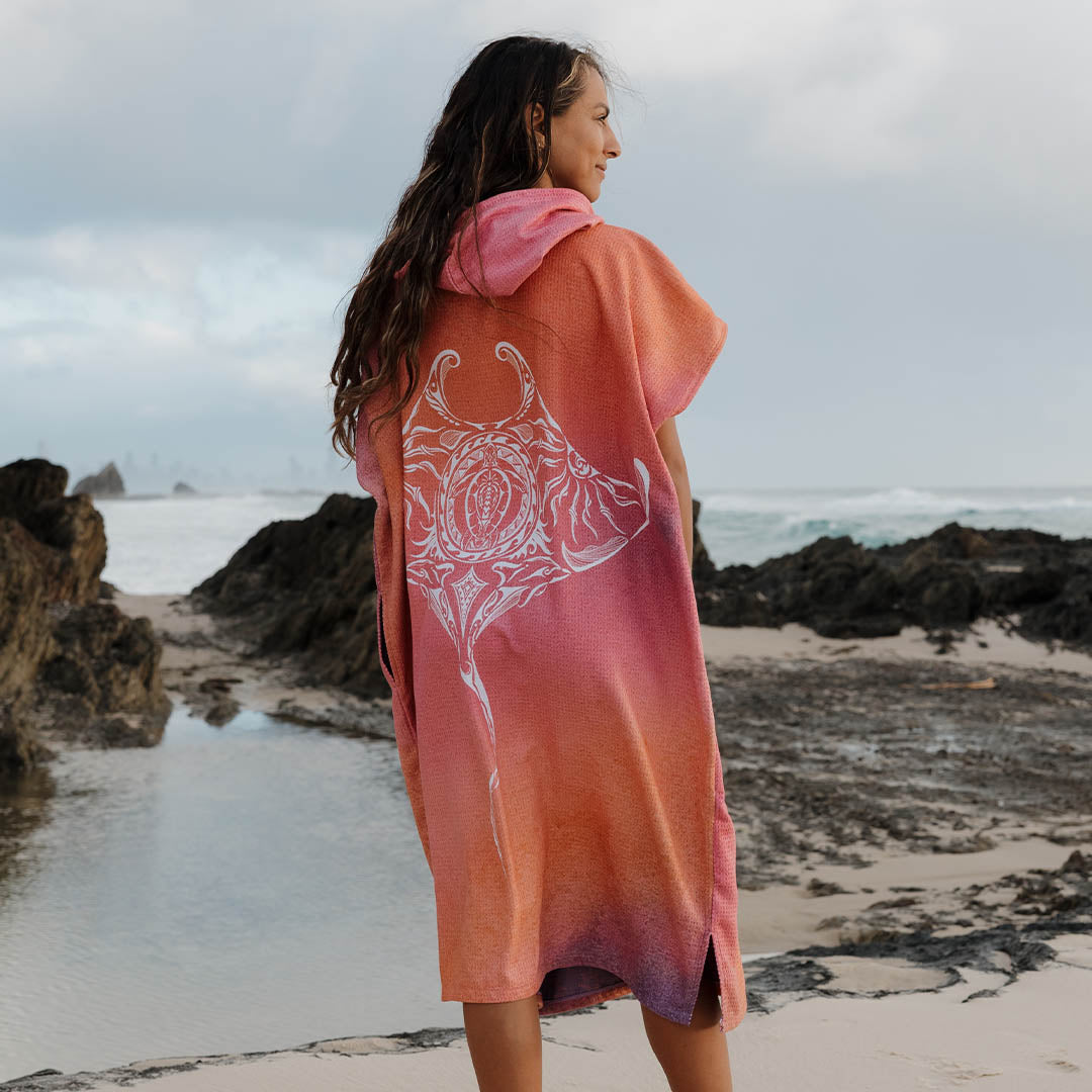 PRE ORDER Sand Free Adult Hooded Towel | Manta Sunset
