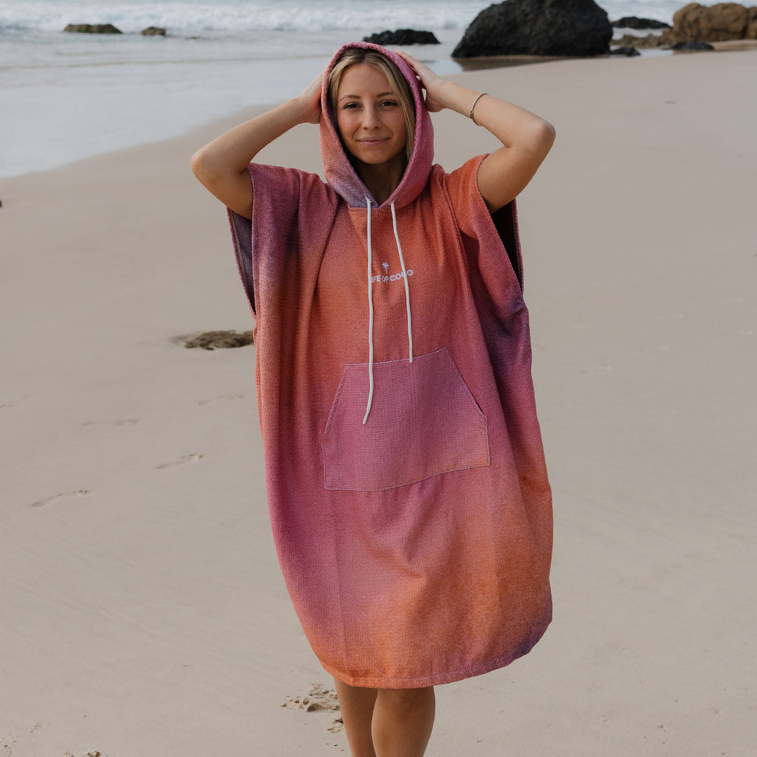 PRE ORDER Sand Free Adult Hooded Towel | Manta Sunset