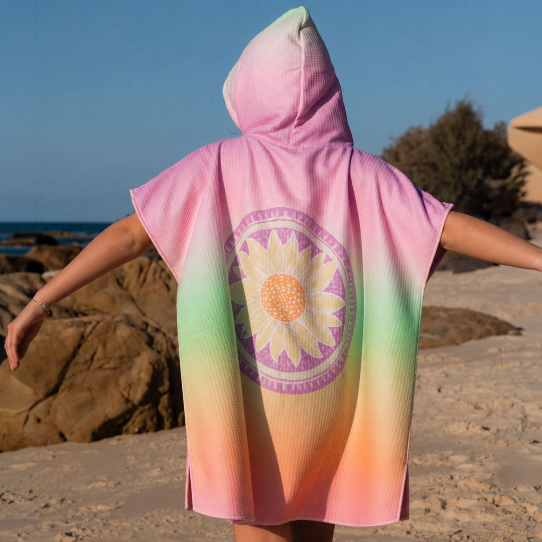 PRE ORDER Sand Free Kids Hooded Towel | Sunflower