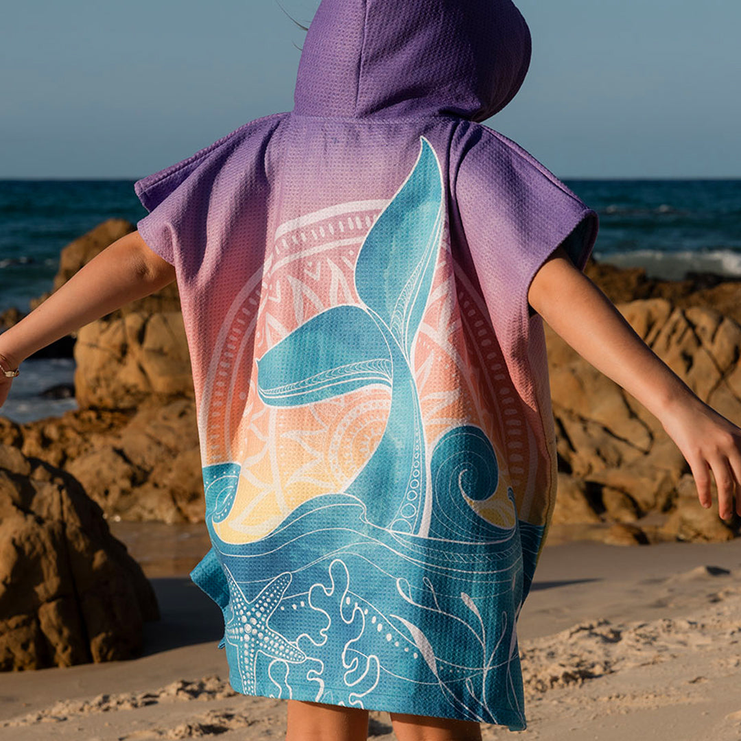 PRE ORDER Sand Free Kids Hooded Towel | Whale Tale