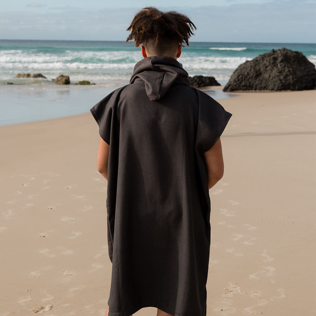 PRE ORDER Sand Free Teen Hooded Towel | Black