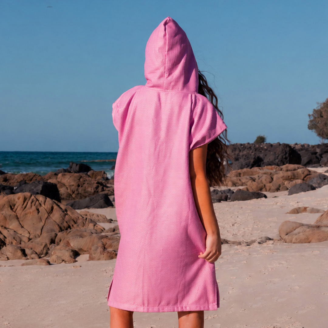 PRE ORDER Sand Free Teen Hooded Towel Poncho | Pink