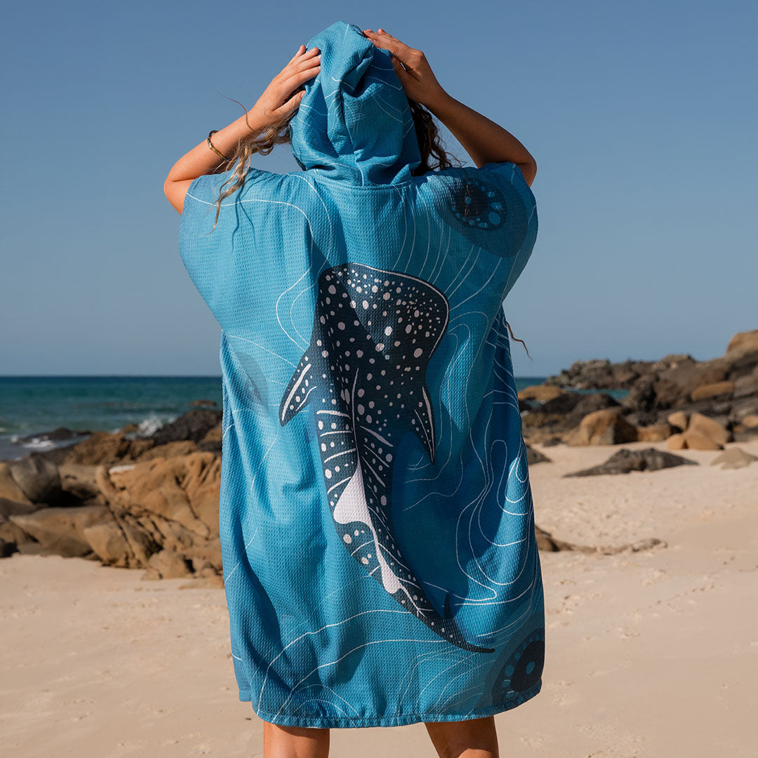 PRE ORDER Sand Free Teen Hooded Towel | Whale Shark