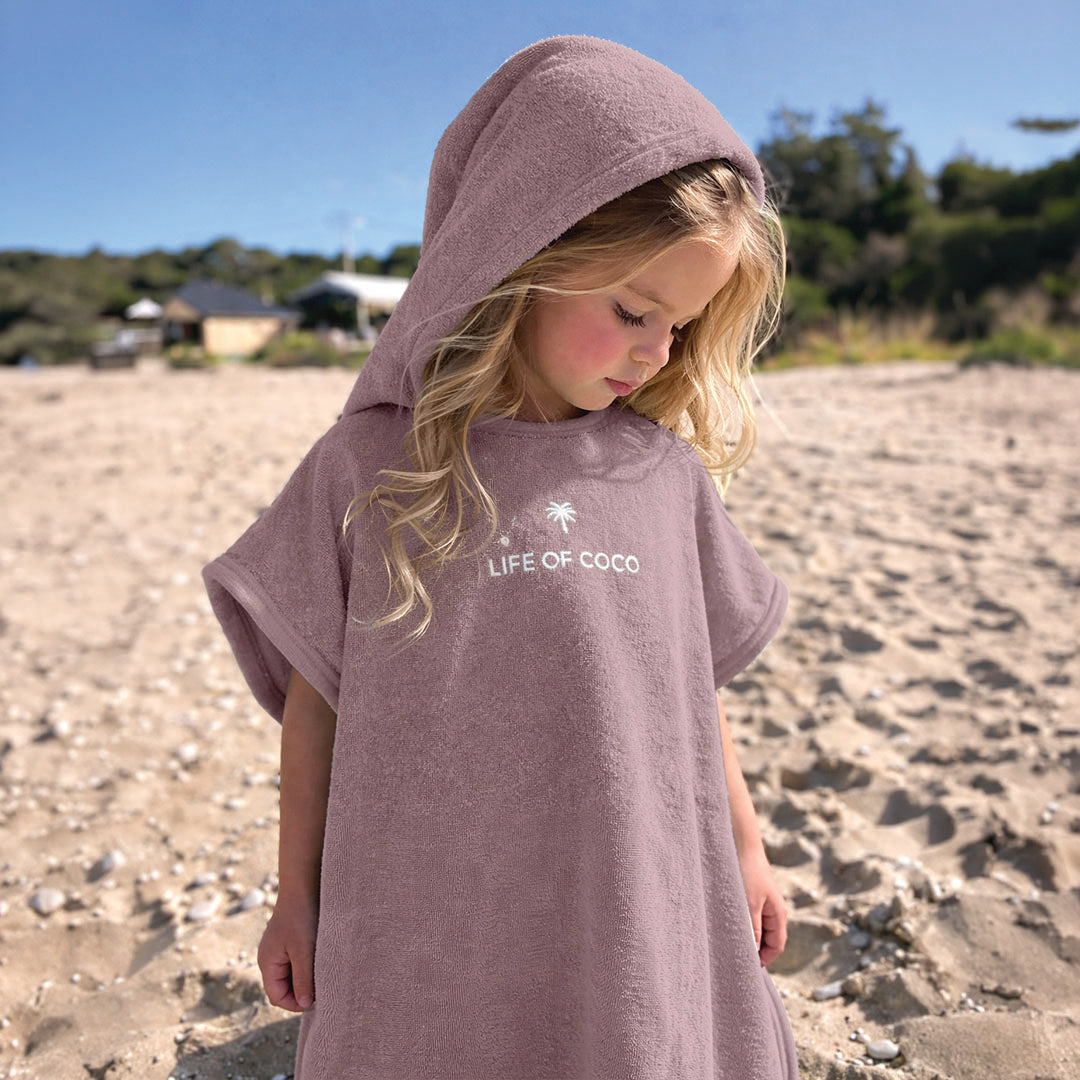 Kids Hooded Towel Poncho | Purple