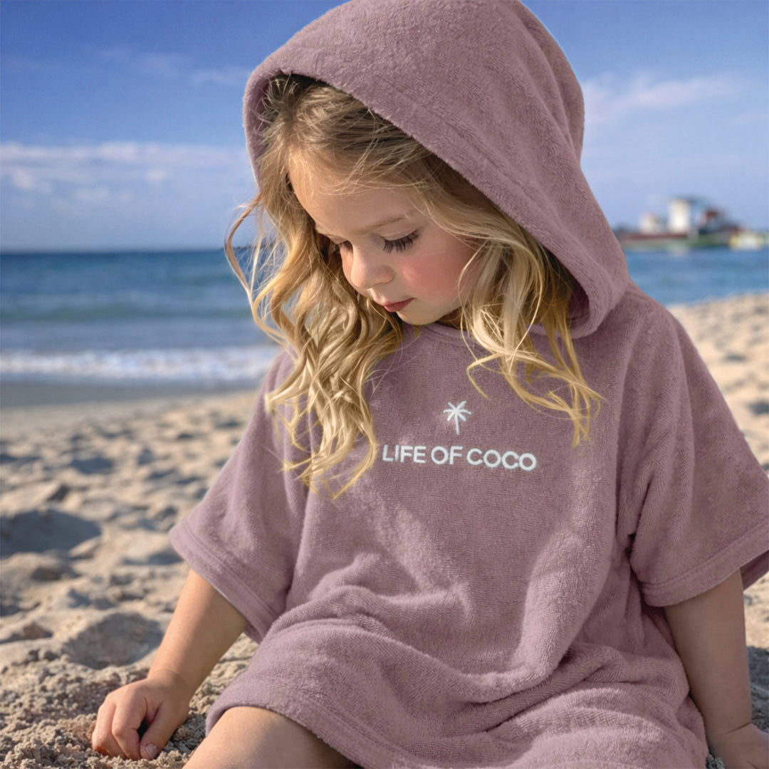Kids Hooded Towel Poncho | Purple