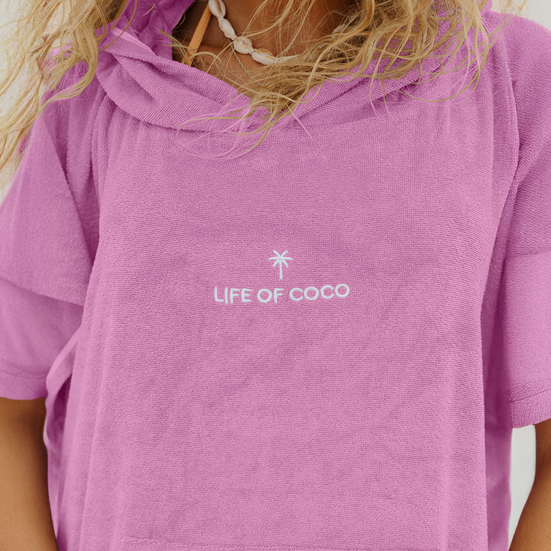 Adult Hooded Towel Poncho | Pink