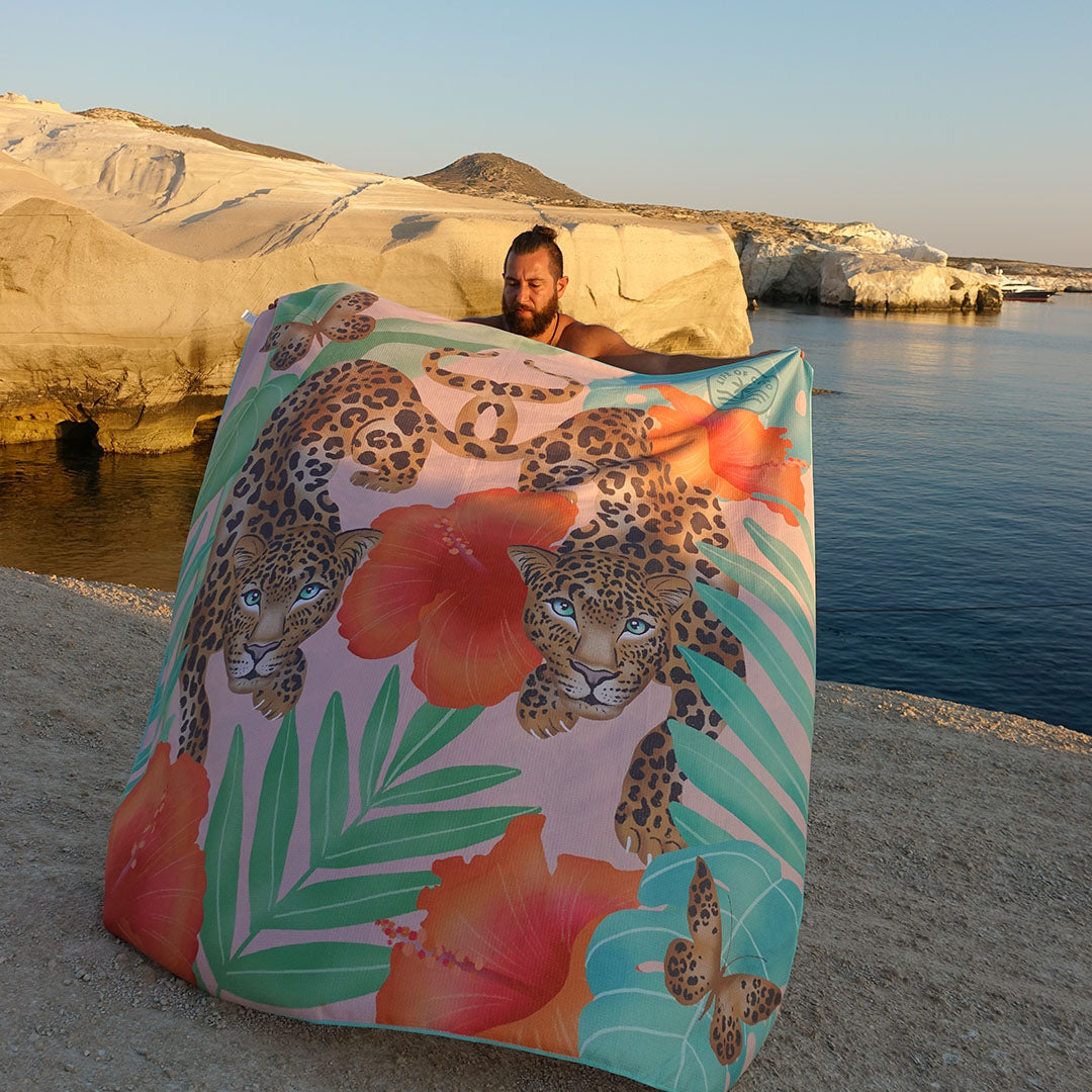 Sand Free Beach Towel | Double | Leopard Print