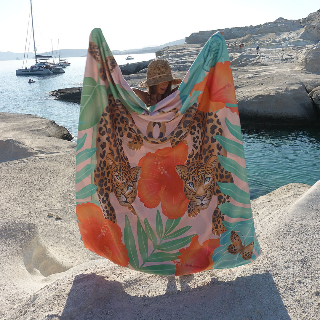 Sand Free Beach Towel | Double | Leopard Print