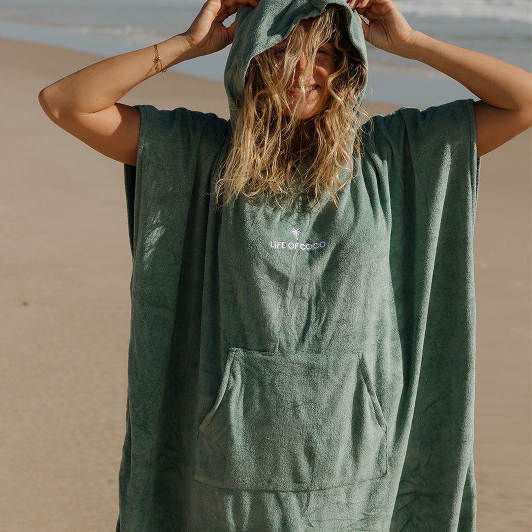 Adult Hooded Towel Poncho | Sage Green