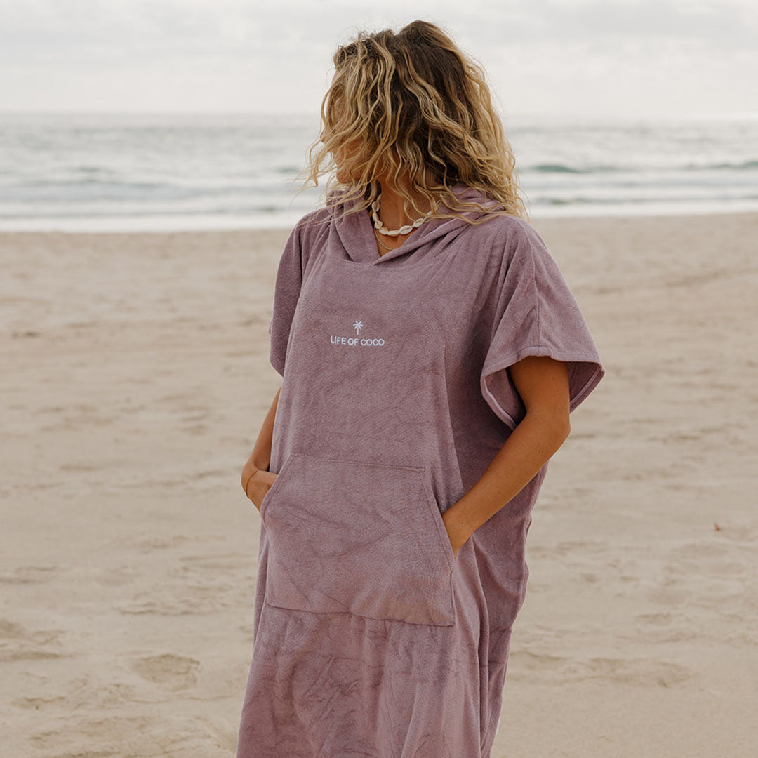 Adult Hooded Towel Poncho | Purple