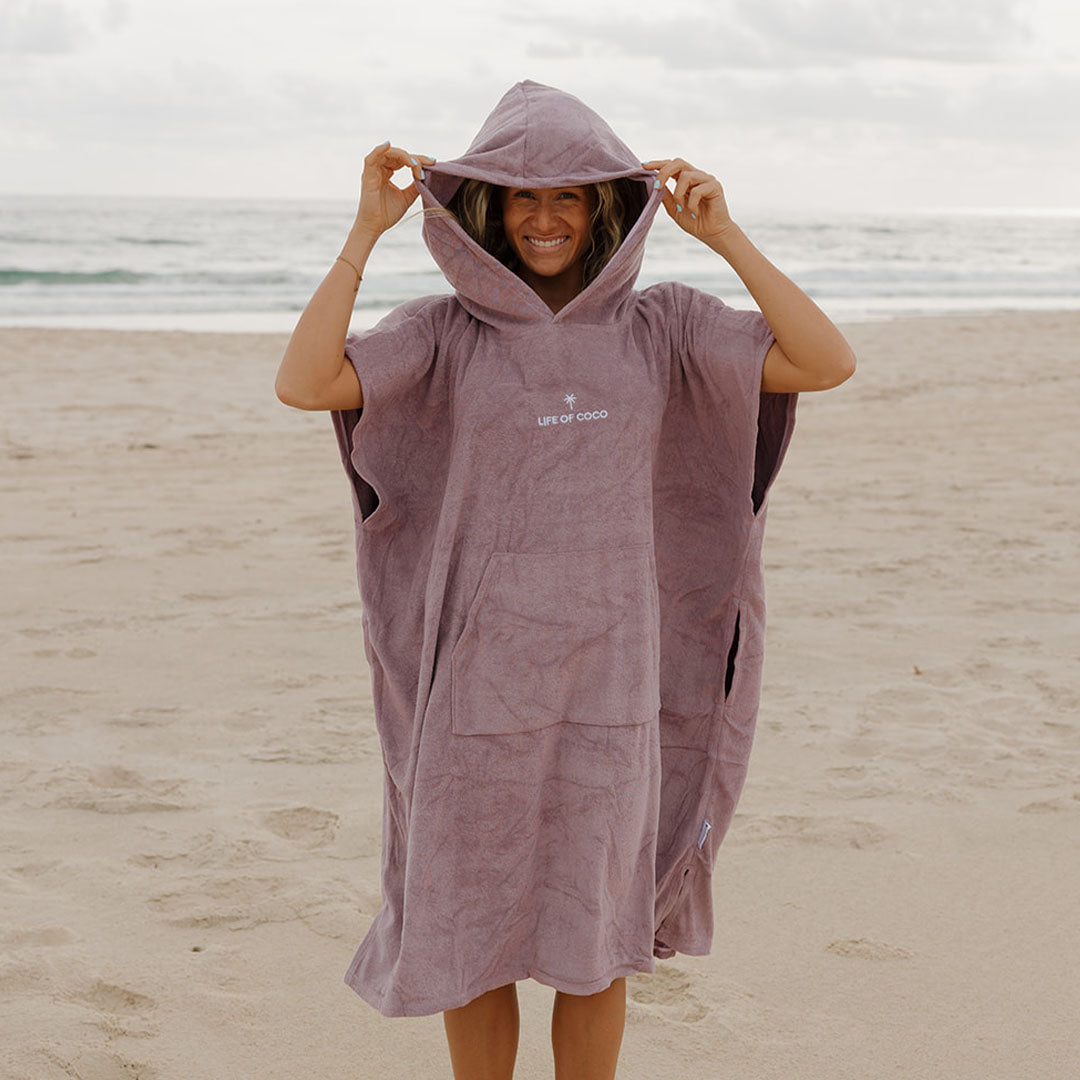Adult Hooded Towel Poncho | Purple