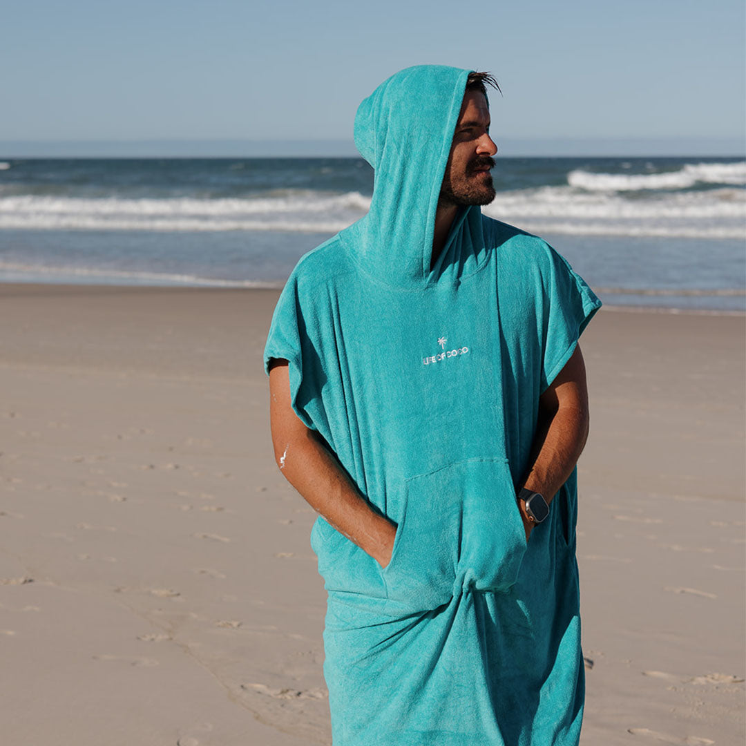 Pre-sale Adult Hooded Towel Poncho | Aqua