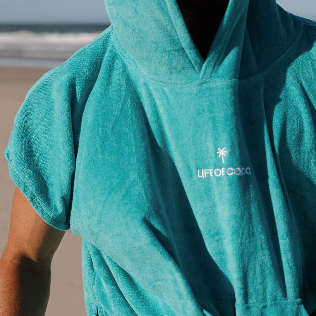 Pre-sale Adult Hooded Towel Poncho | Aqua