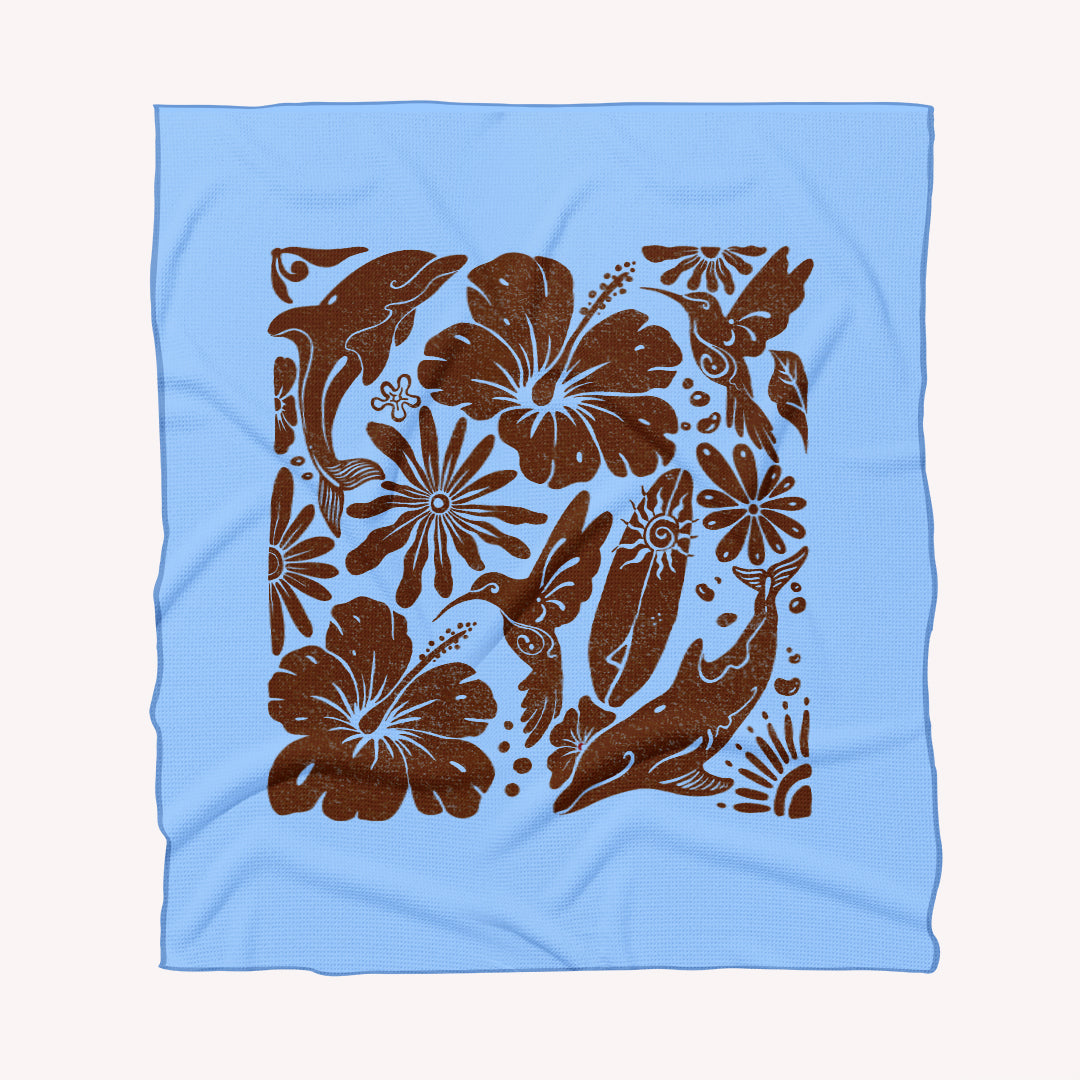 PRE ORDER Sand Free Beach Towel | Double | Costa Rica Blue Azure
