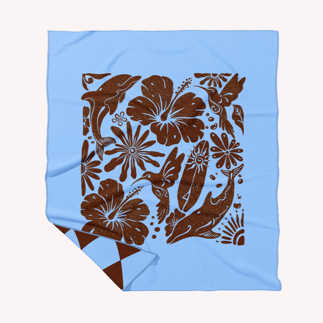 PRE ORDER Sand Free Beach Towel | Double | Costa Rica Blue Azure