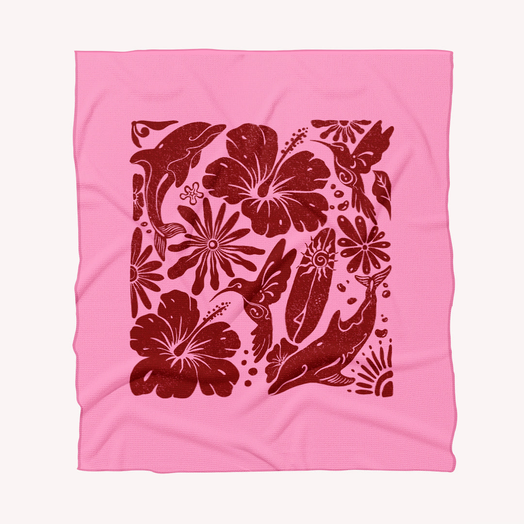 PRE ORDER Sand Free Beach Towel | Double | Costa Rica Hibiscus
