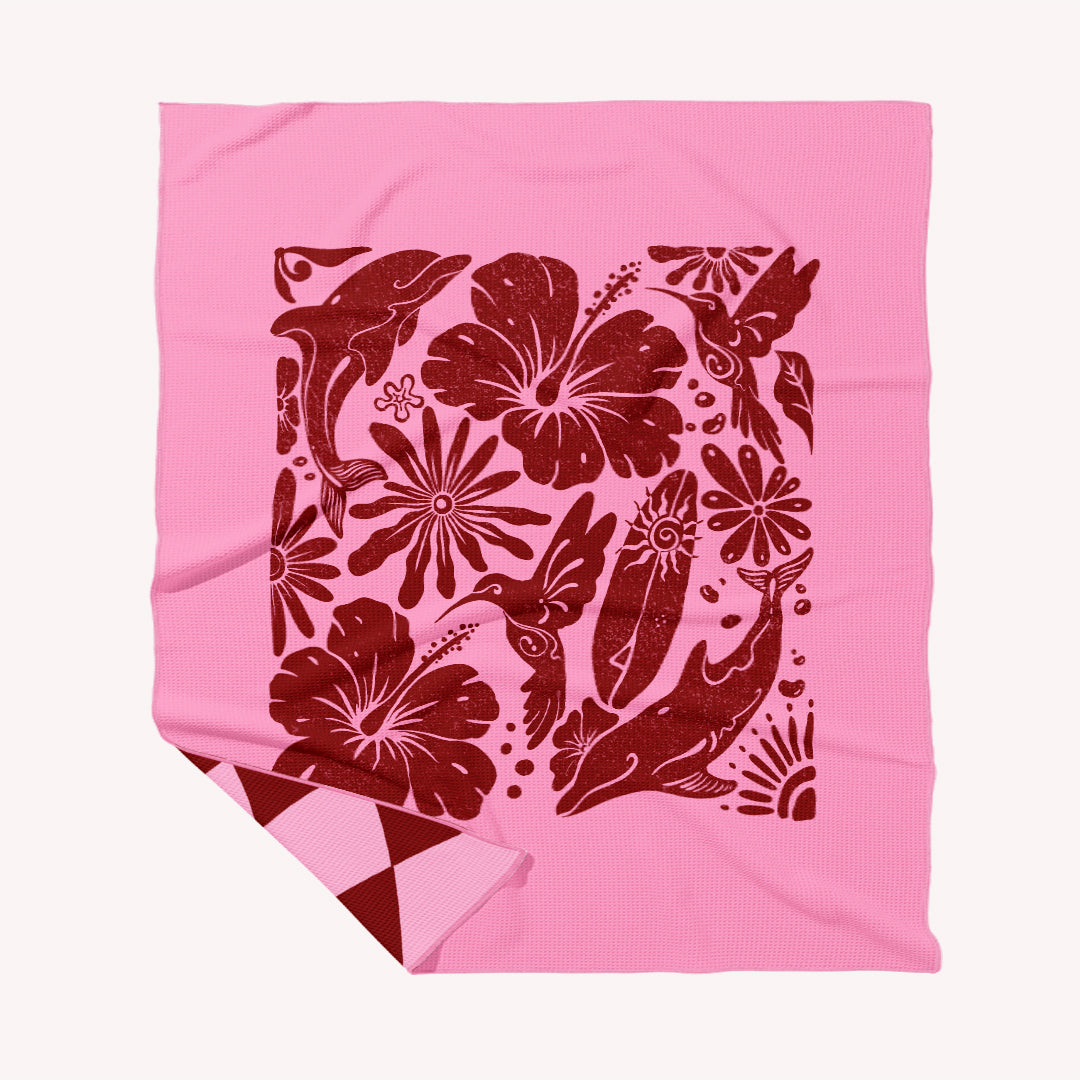 PRE ORDER Sand Free Beach Towel | Double | Costa Rica Hibiscus