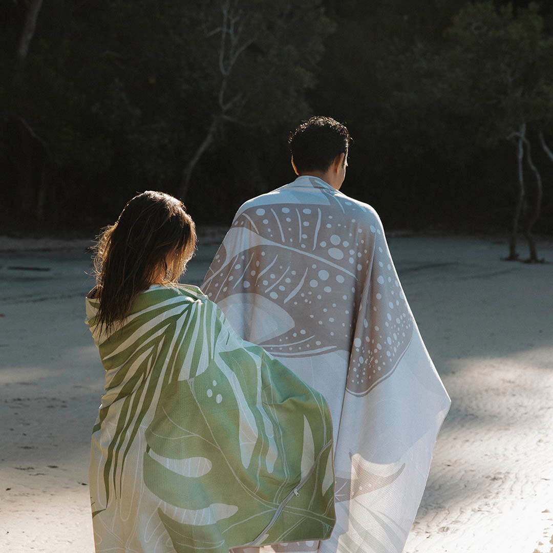 Sand Free beach towel with whale shark ningaloo