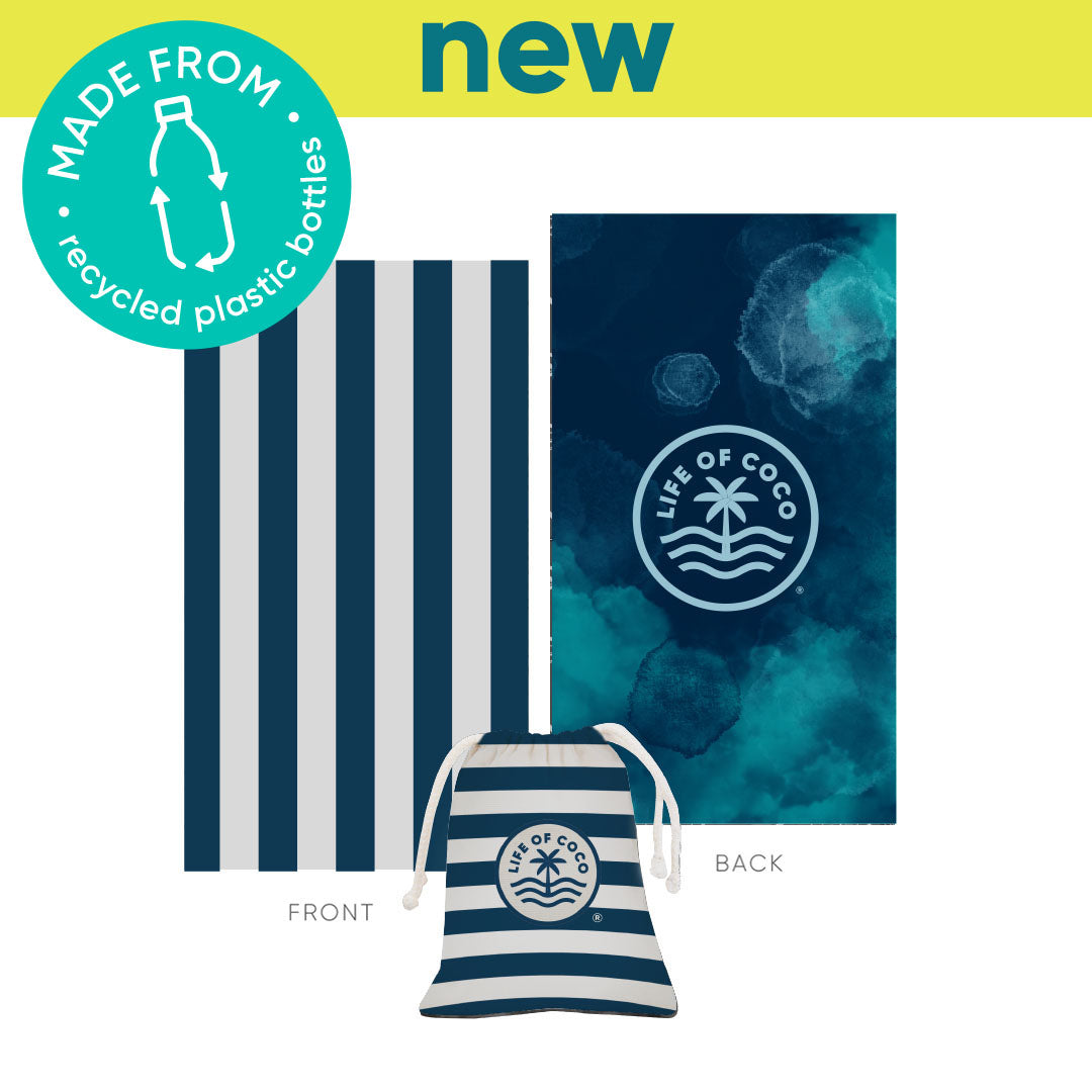 Sand-free beach towel reversible 160m x 90cm - Nautical