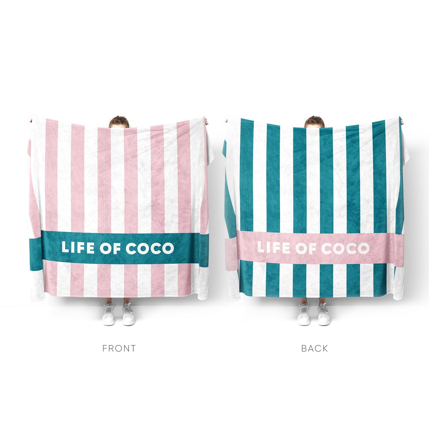 life of coco sand-free beach towels reversible extra large striped