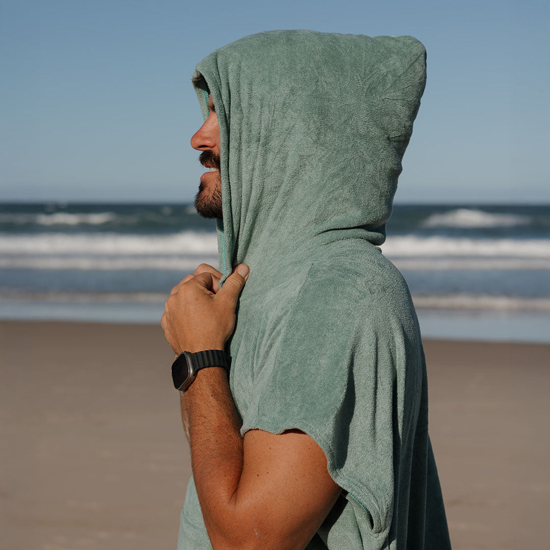 Pre-sale Adult Hooded Towel Poncho | Sage Green