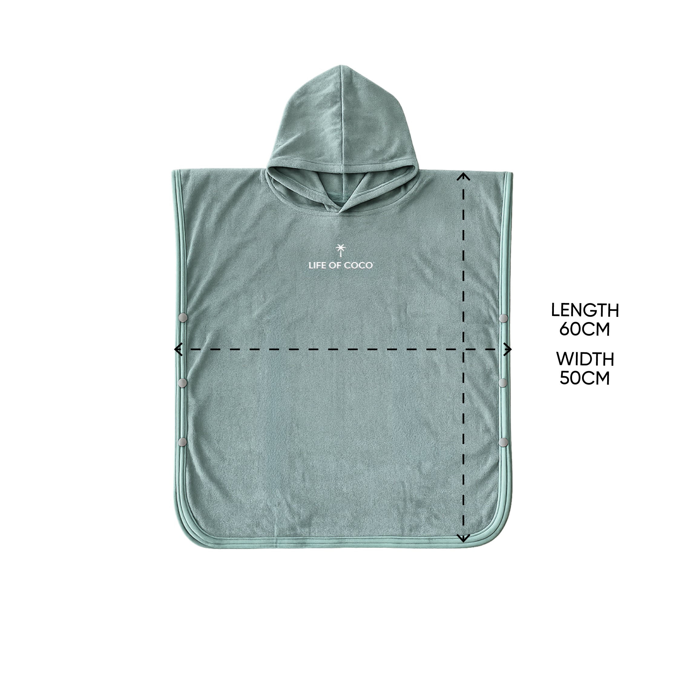 Kids Hooded Towel Poncho | Sage Green