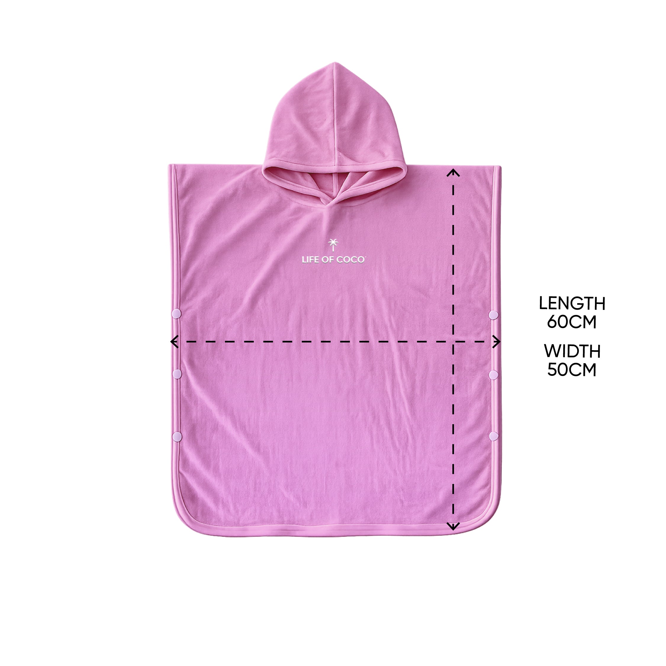 Kids Hooded Towel Poncho | Pink