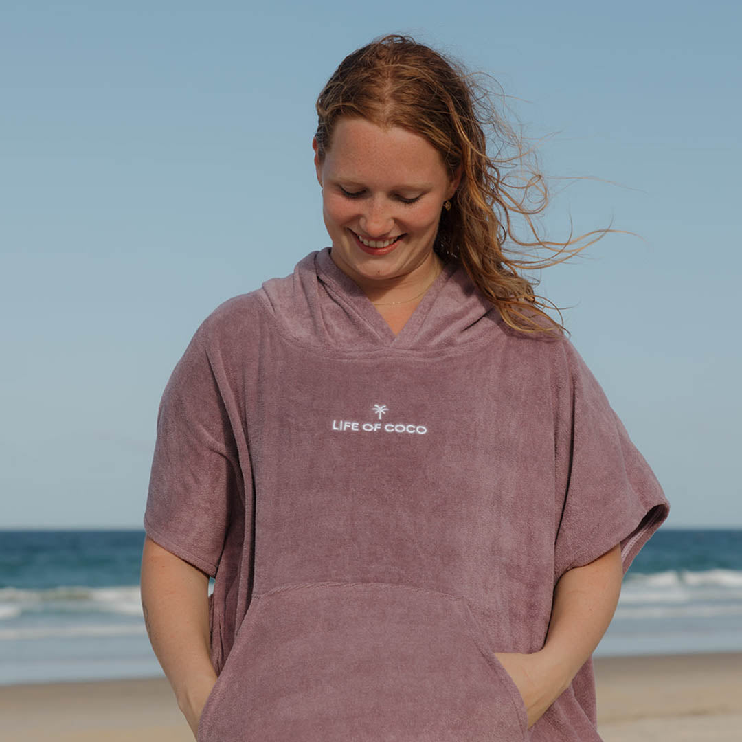 Adult Hooded Towel Poncho | Purple