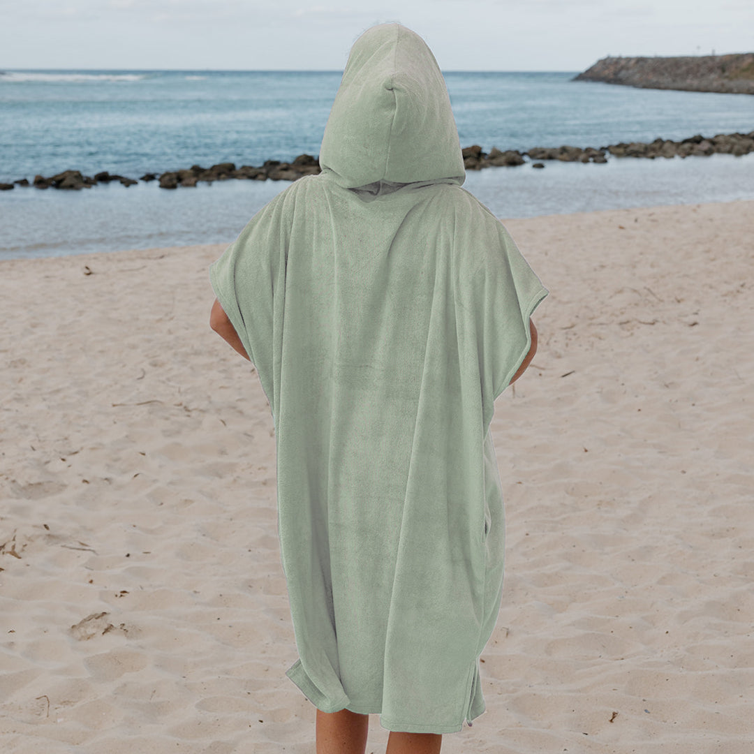 Adult Hooded Towel Poncho | Sage Green