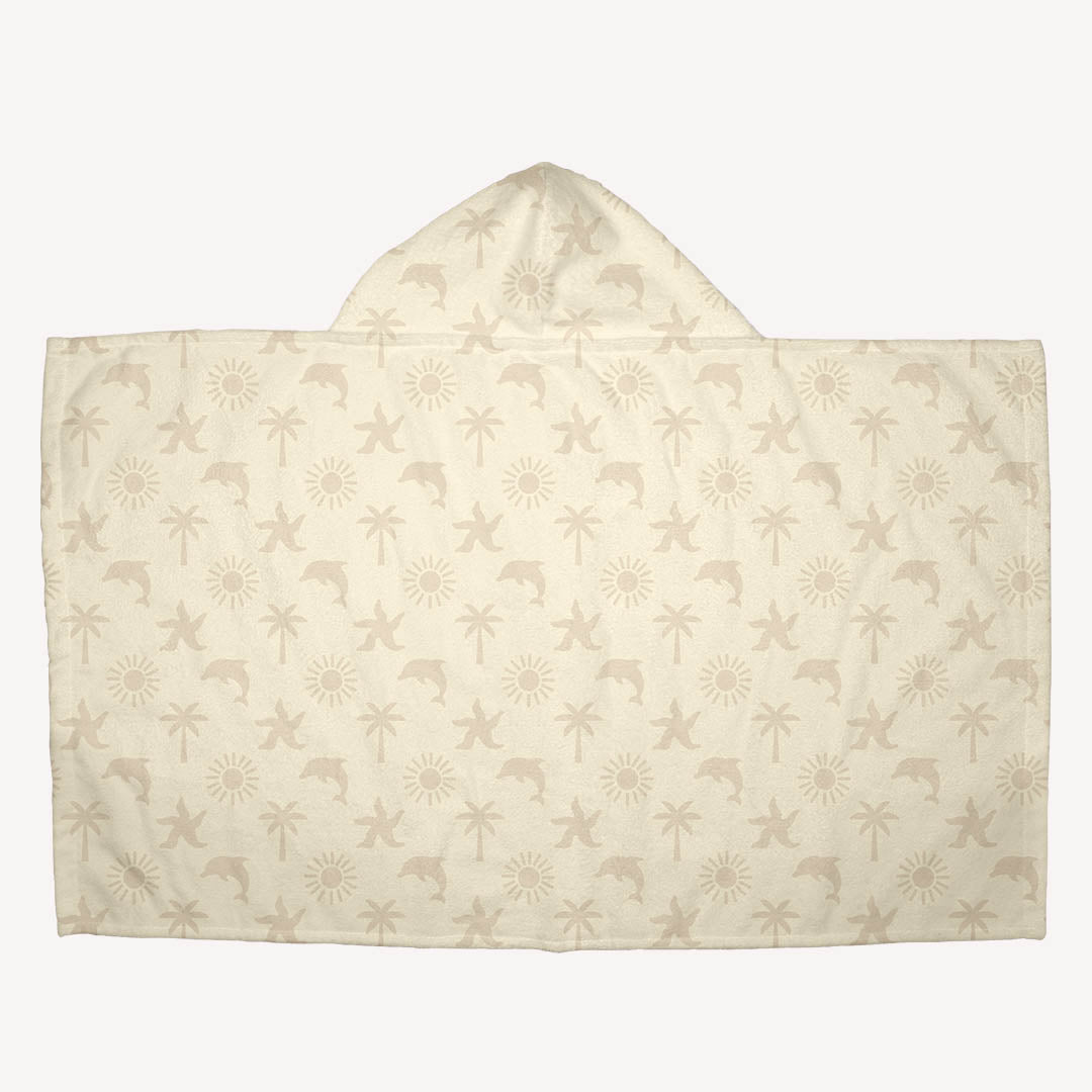 Hooded Sand Free beach towel aqua back