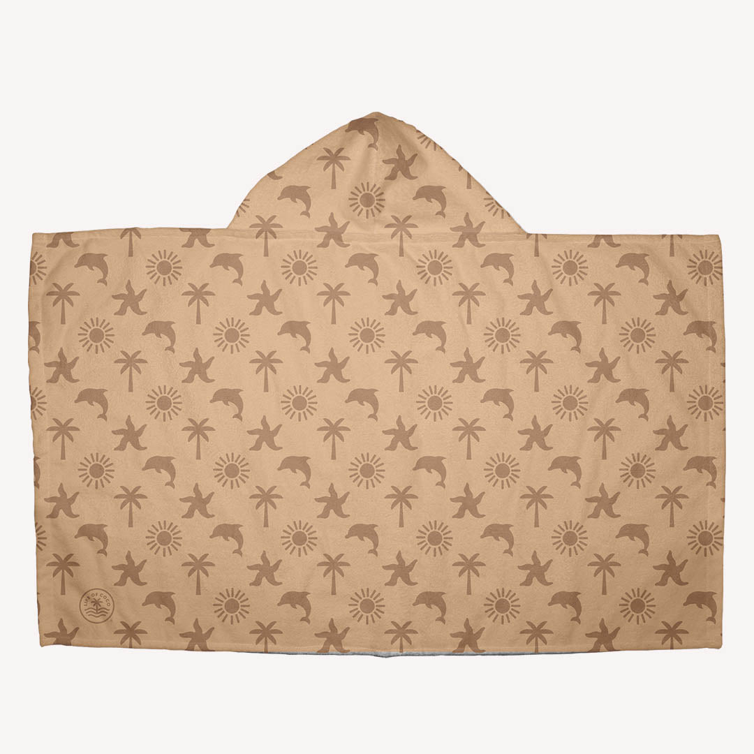 Sand theme hooded beach towel sand free