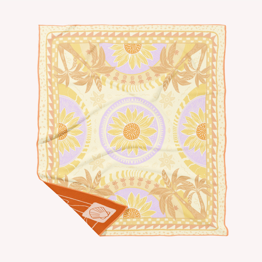 LOC Sand Free beach towel double sunflower palm tree