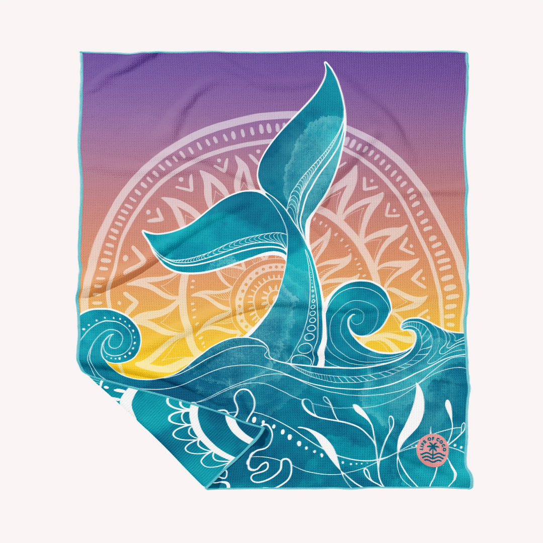 Whale Tale Front Sand Free Beach Towel LOC
