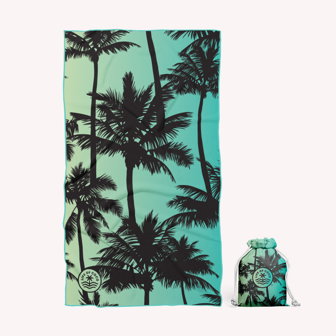 Miami palm trees sand free beach towels