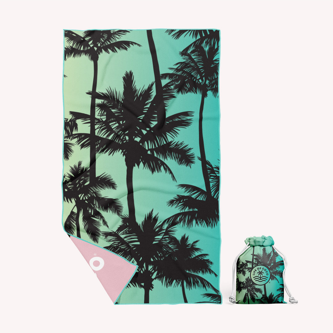 Sand Free Beach Towel Miami Palm Trees