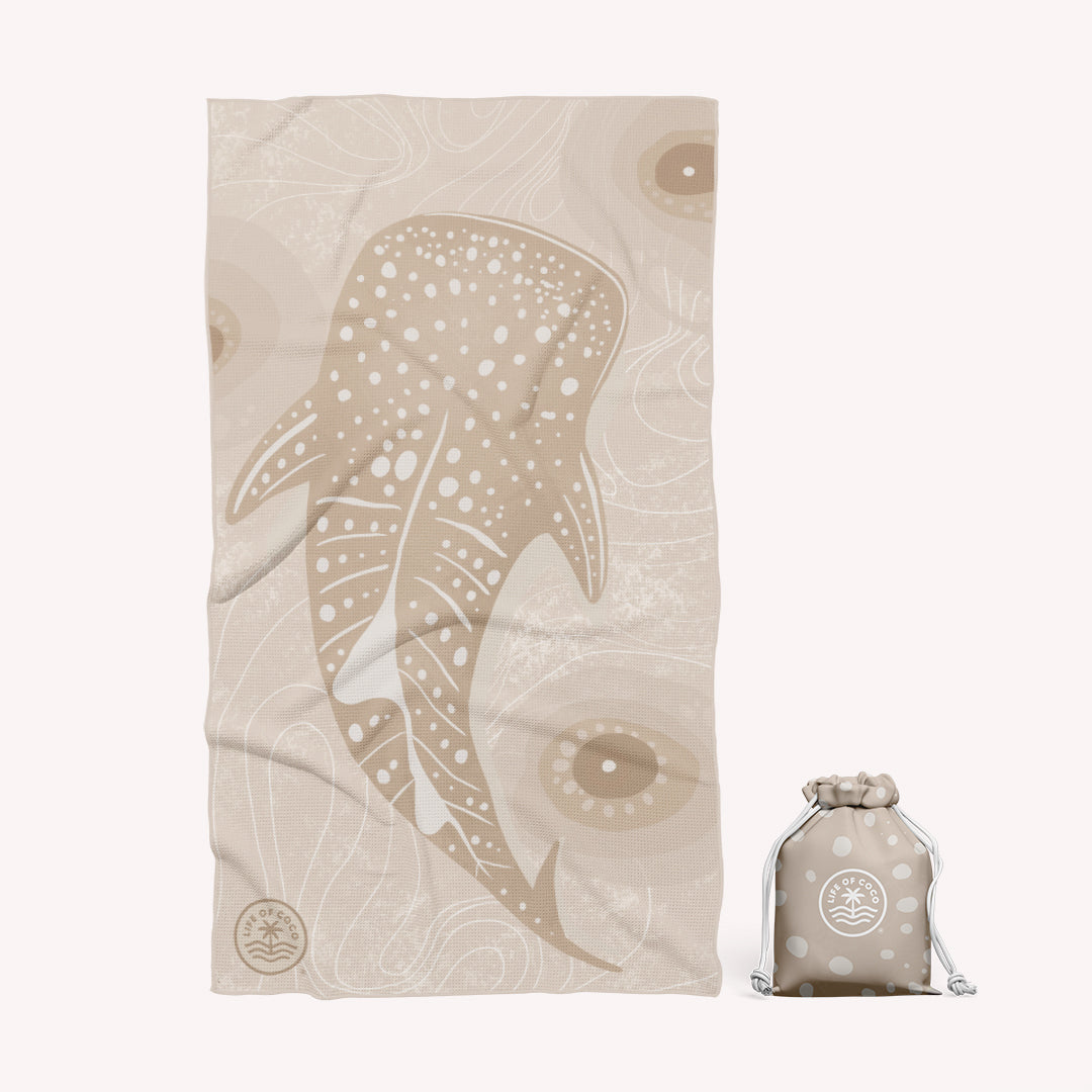 Ningaloo Whale Shark Palm Back Bag Beach Towel