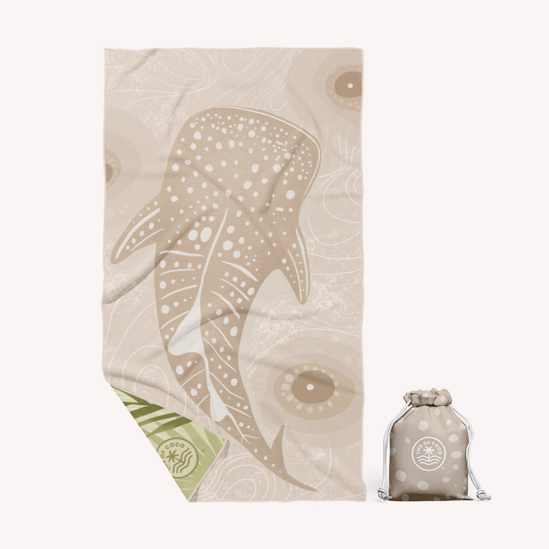 ningaloo whale shark sand free beach towel life of coco