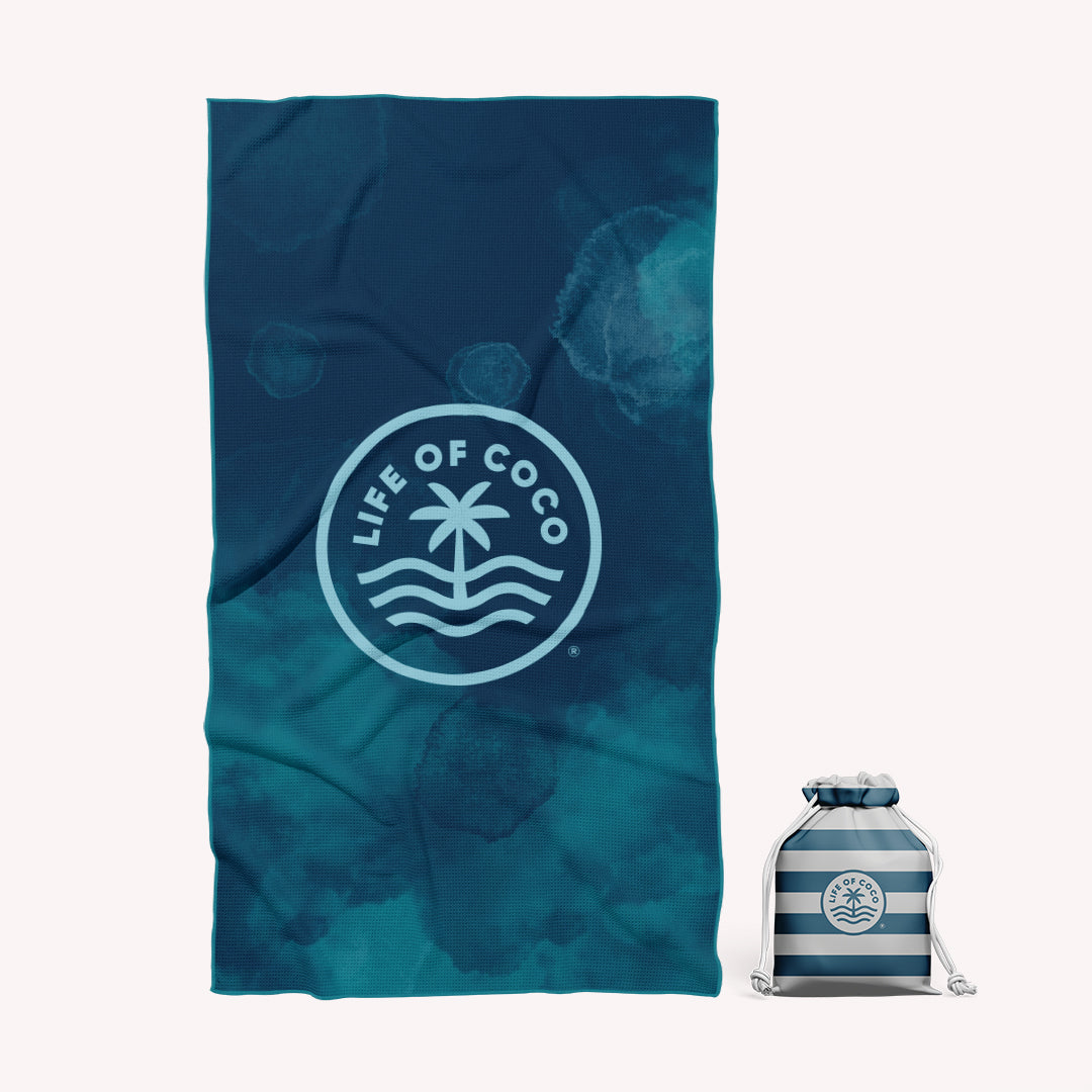 Life of coco santorini stripes sand free beach towel