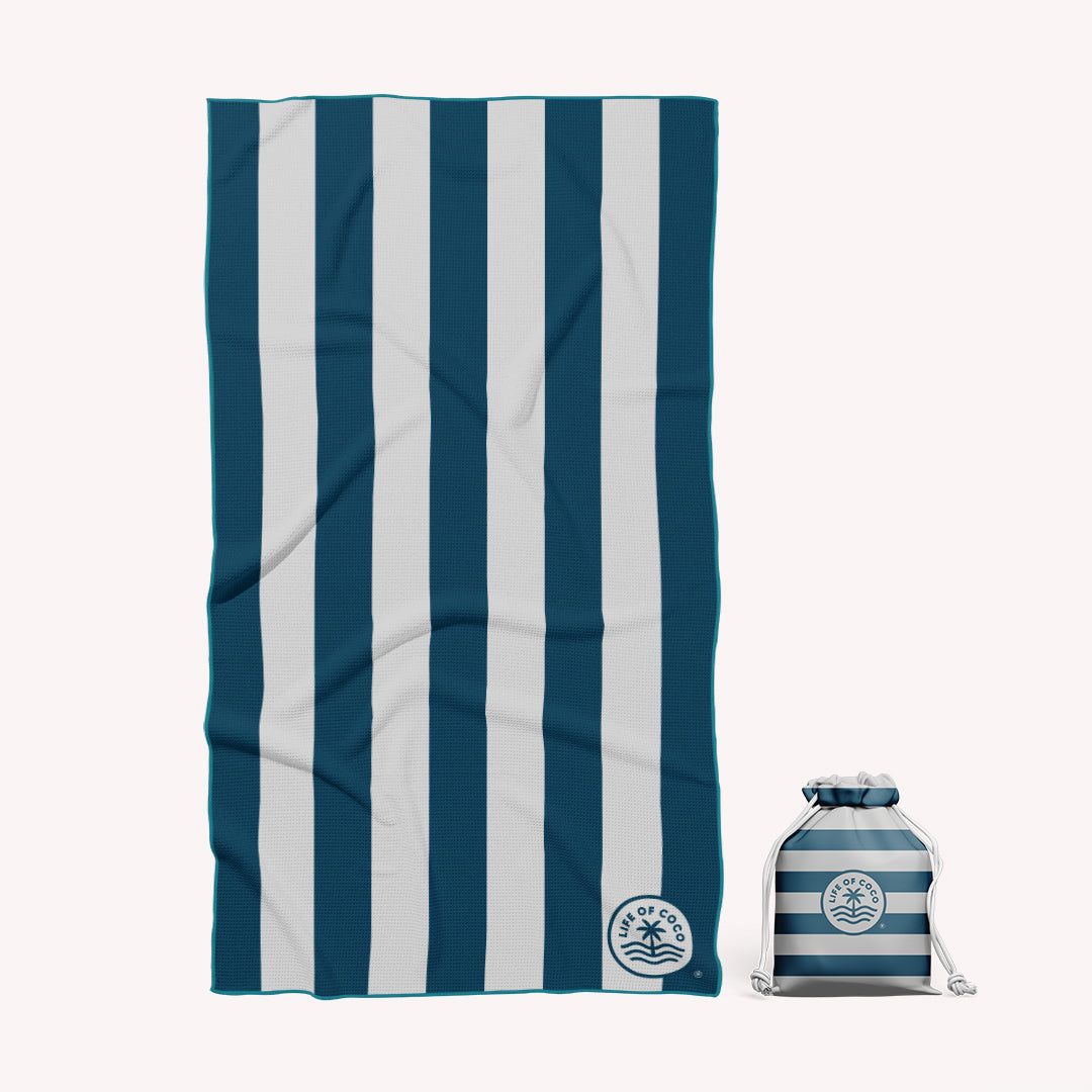 Santorini Stripes Sand Free Beach Towel